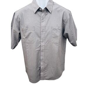 Orvis Tech Chambray Short-Sleeve Work Shirt Grey Charcoal Men's Size Medium